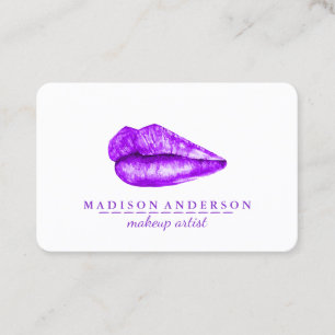 Carte De Visite Artiste maquillage moderne Salon Purple Lips