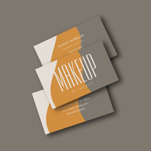 Carte De Visite Artiste maquillage moderne tons terre
