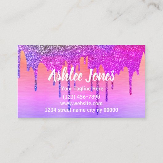 Carte De Visite Artiste maquillage Nails rose (Dos)