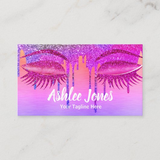 Carte De Visite Artiste maquillage Nails rose (Devant)