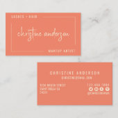 Carte De Visite Artiste maquillage rose moderne Beauté Professionn (Devant / Derrière)