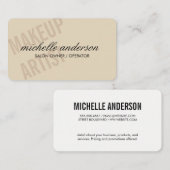 Carte De Visite Artiste maquillage / Tan (Devant / Derrière)