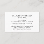 Carte De Visite Artiste maquillage Typographie moderne (Dos)