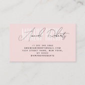 Carte De Visite Artiste maquillage typographie moderne script blus (Dos)