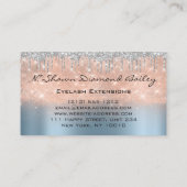 Carte De Visite Artiste maquillage Vert Eyelash Bleu Rose d'argent (Dos)