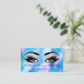 Carte De Visite Artiste maquillage Vert Eyelash Blue Holographic G (Debout devant)