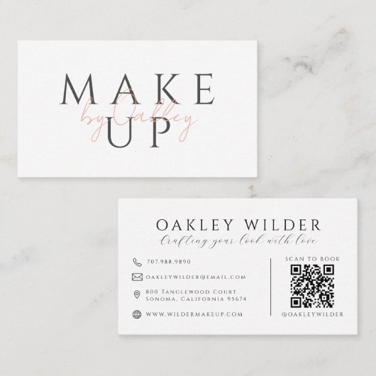 Carte De Visite Artiste Maquilleuse Code QR (Devant / Derrière)