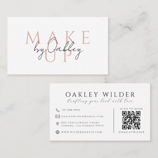 Carte De Visite Artiste Maquilleuse Code QR (Devant / Derrière)