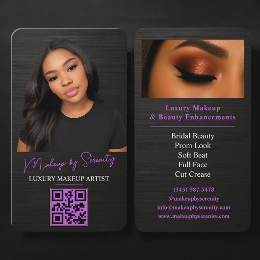 Carte de visite Artiste Maquilleuse Code QR Beauté