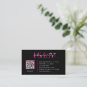 Carte De Visite Artiste Maquilleuse Code QR Rose Noir (Debout devant)