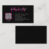 Carte De Visite Artiste Maquilleuse Code QR Rose Noir (Devant / Derrière)