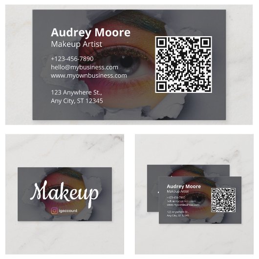 Carte De Visite Artiste Maquilleuse Freelance Design Chic