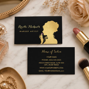 Carte De Visite Artiste Maquilleuse Gold Glam