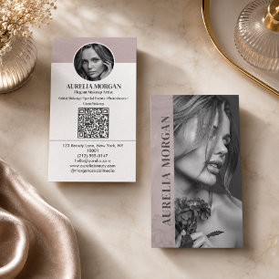 Carte De Visite Artiste Maquilleuse Moderne Code Qr Photo Salon de