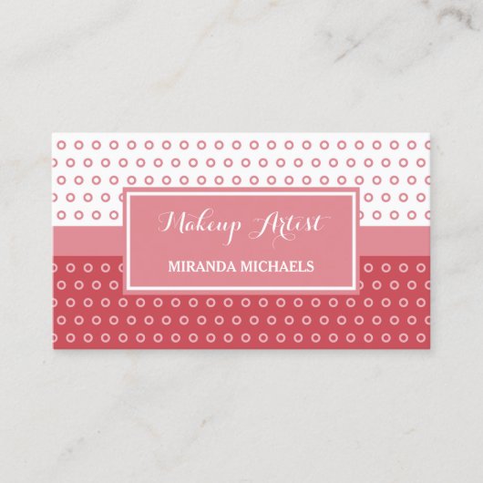 Carte De Visite Artiste Maquilleuse Pink Dot (Devant)