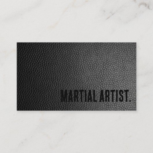Carte De Visite Artiste martiale en cuir Premier Black Faux (Devant)