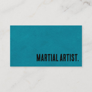 Carte De Visite Artiste martiale Premier Blue Faux en cuir
