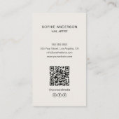 Carte De Visite Artiste minimaliste Moderne (Dos)