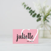 Carte De Visite Artiste moderne à ongles noirs et roses (Debout devant)