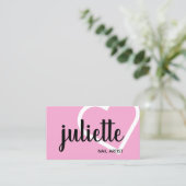 Carte De Visite Artiste moderne à ongles noirs et roses (Debout devant)