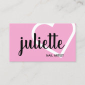 Carte De Visite Artiste moderne à ongles noirs et roses (Devant)