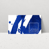 Carte De Visite Artiste moderne Abstrait Bleu Brushstrokes Designe