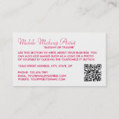 Carte De Visite Artiste moderne branché de maquillage rose (Dos)