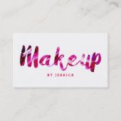 Carte De Visite Artiste moderne branché de maquillage rose (Devant)