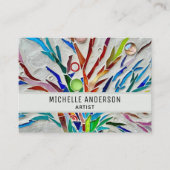 Carte De Visite Artiste moderne coloré QR Code (Devant)