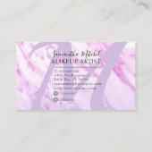 Carte De Visite Artiste moderne de maquillage en marbre violet (Dos)