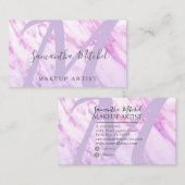 Carte De Visite Artiste moderne de maquillage en marbre violet (Devant / Derrière)