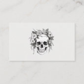 Carte De Visite Artiste moderne de tatouage de crâne noir et gris (Dos)