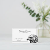 Carte De Visite Artiste moderne de tatouage de tête d'aigle noir e (Debout devant)