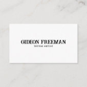 Carte De Visite Artiste moderne de tatouage noir et blanc Rose (Dos)