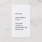 Carte De Visite Artiste Moderne Professionnel (Dos)