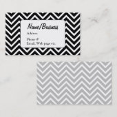 Carte De Visite Artiste Motif Chevron Noir Et Blanc (Devant / Derrière)