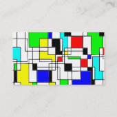 Carte De Visite Artiste Motif d'art Carré Abstrait (Dos)