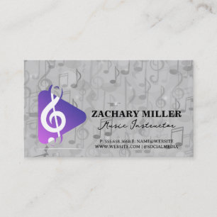 Carte De Visite Artiste Motif de notes de musique