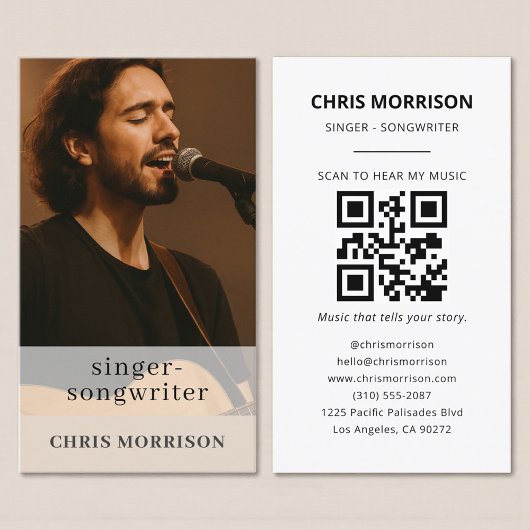 Carte De Visite Artiste musical Code QR