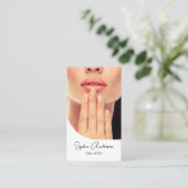 Carte De Visite Artiste Nail Moderne Blanc (Debout devant)