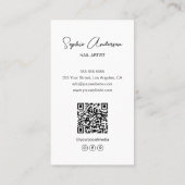 Carte De Visite Artiste Nail Moderne Blanc (Dos)