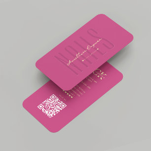 Carte De Visite Artiste Nail Moderne Nail Tech Pink Gold Monogramm