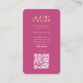Carte De Visite Artiste Nail Moderne Nail Tech Pink Gold Monogramm (Dos)
