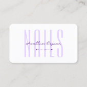Carte De Visite Artiste Nail Moderne Nail Tech Royal Purple Monogr (Devant)