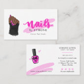 Carte De Visite Artiste Nail Tech | Nails Designer Joli Salon (Devant / Derrière)