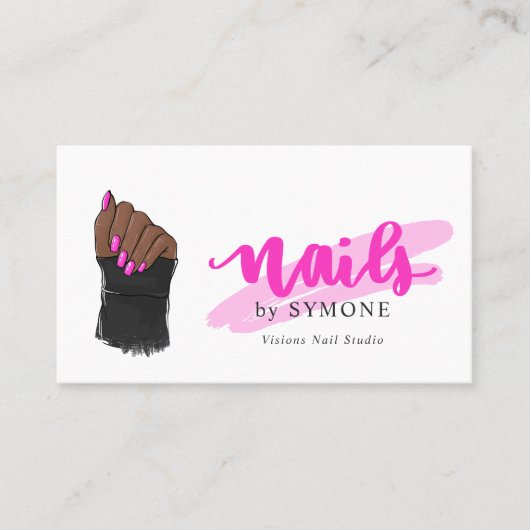 Carte De Visite Artiste Nail Tech | Nails Designer Joli Salon (Devant)