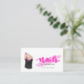 Carte De Visite Artiste Nail Tech | Nails Designer Joli Salon Bus (Debout devant)