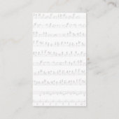 Carte De Visite Artiste | Notes de musique | Ingénieur du son (Dos)