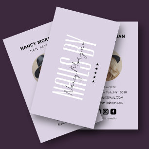 Carte De Visite Artiste Ongles Profil Lilac Photo Ongles Salon