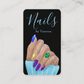 Carte De Visite Artiste Ongles Propre Code QR Technicien Ongles Mo (Devant)